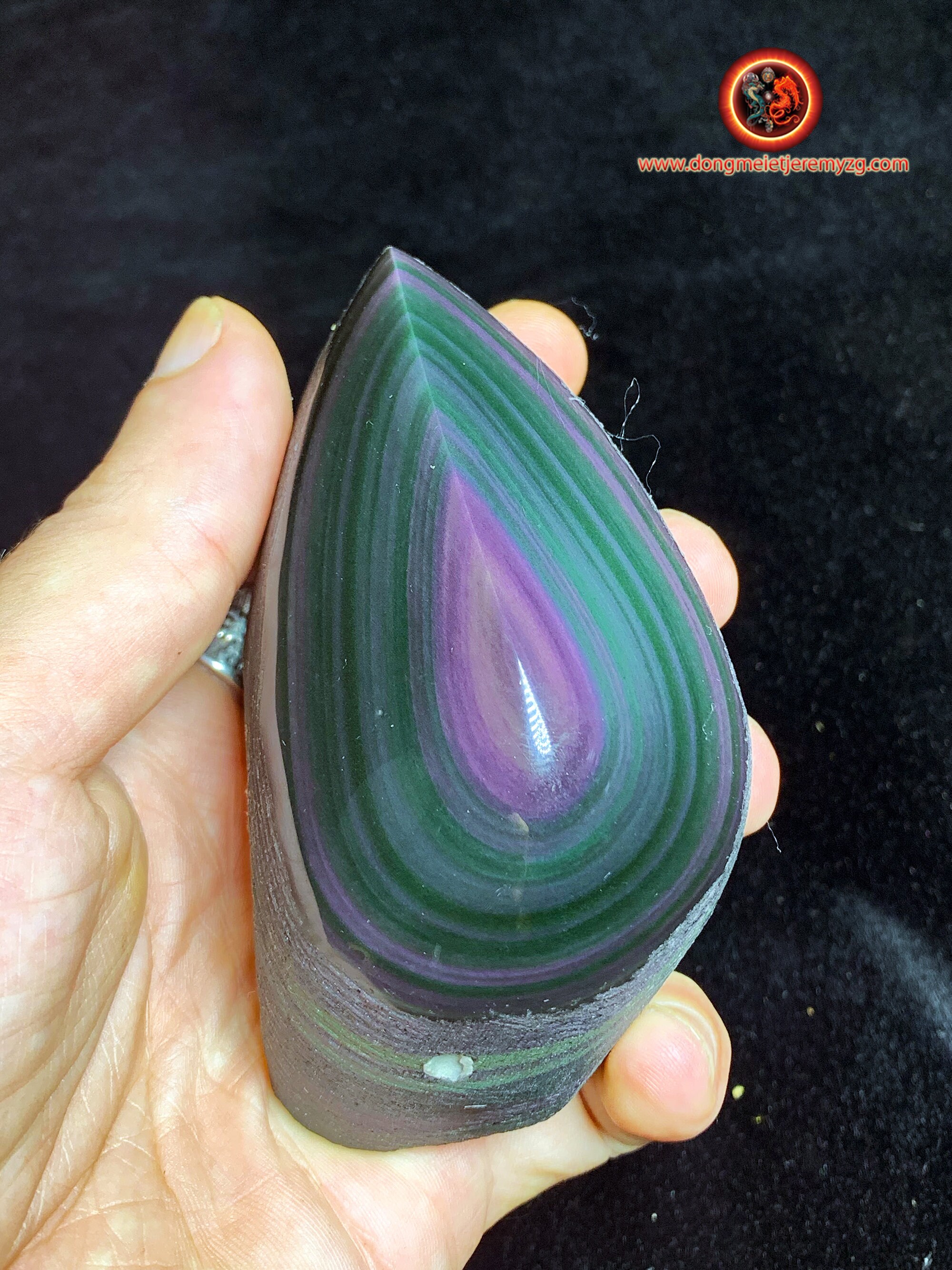 Forme Libre en Obsidienne Oeil Celeste. Semi Brute. 98/57/50 mm 0, 309 Kg. Obsidienne Naturelle Du M