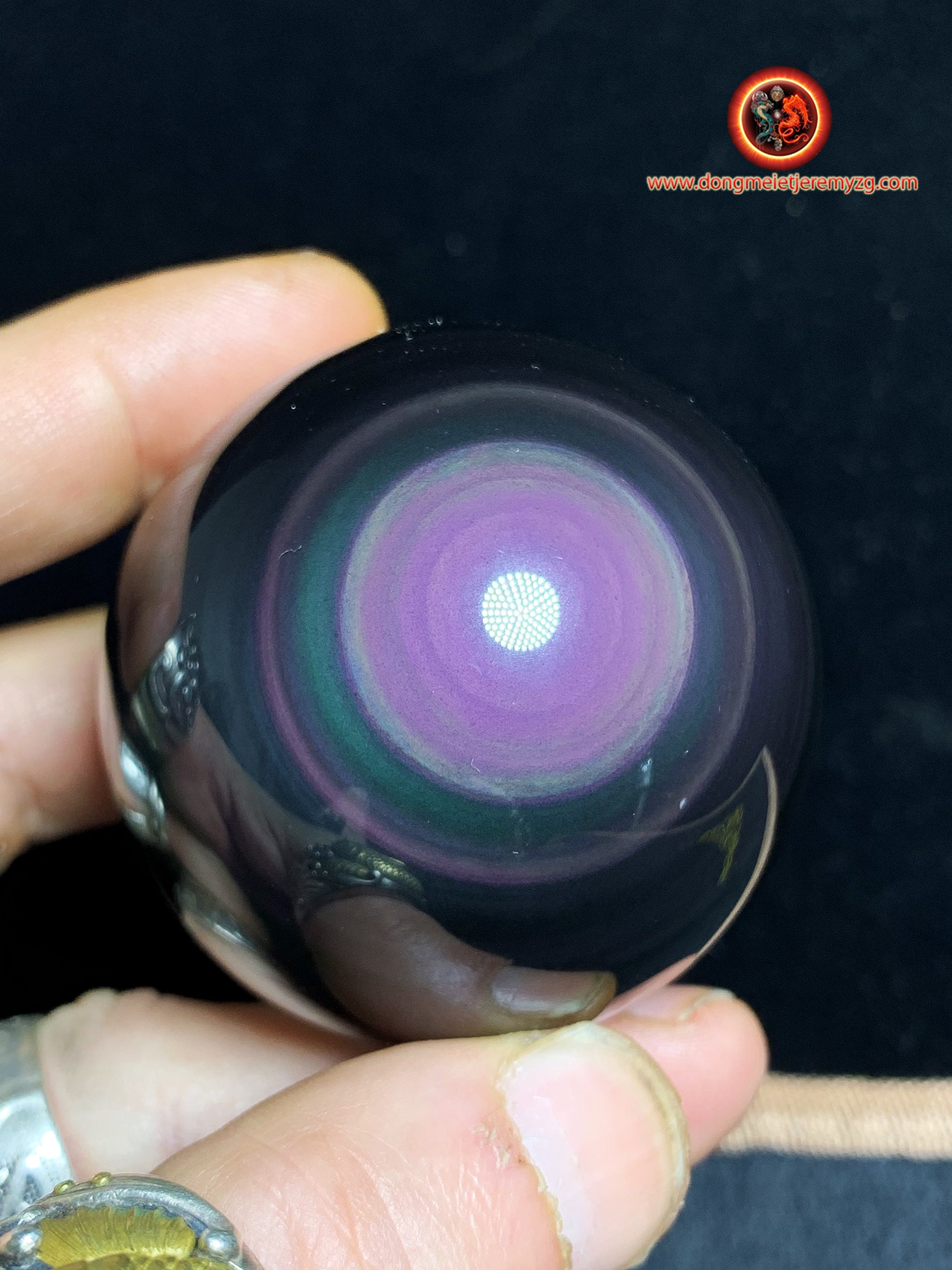 Qualité Exceptionnelle Sphère en Obsidienne Oeil Celeste, Pièce Rare de Collection. 0.213 Kg 6 cm Di