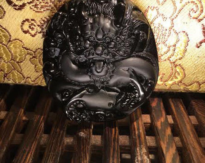 Black Obsidian (protection) dragon pendant
