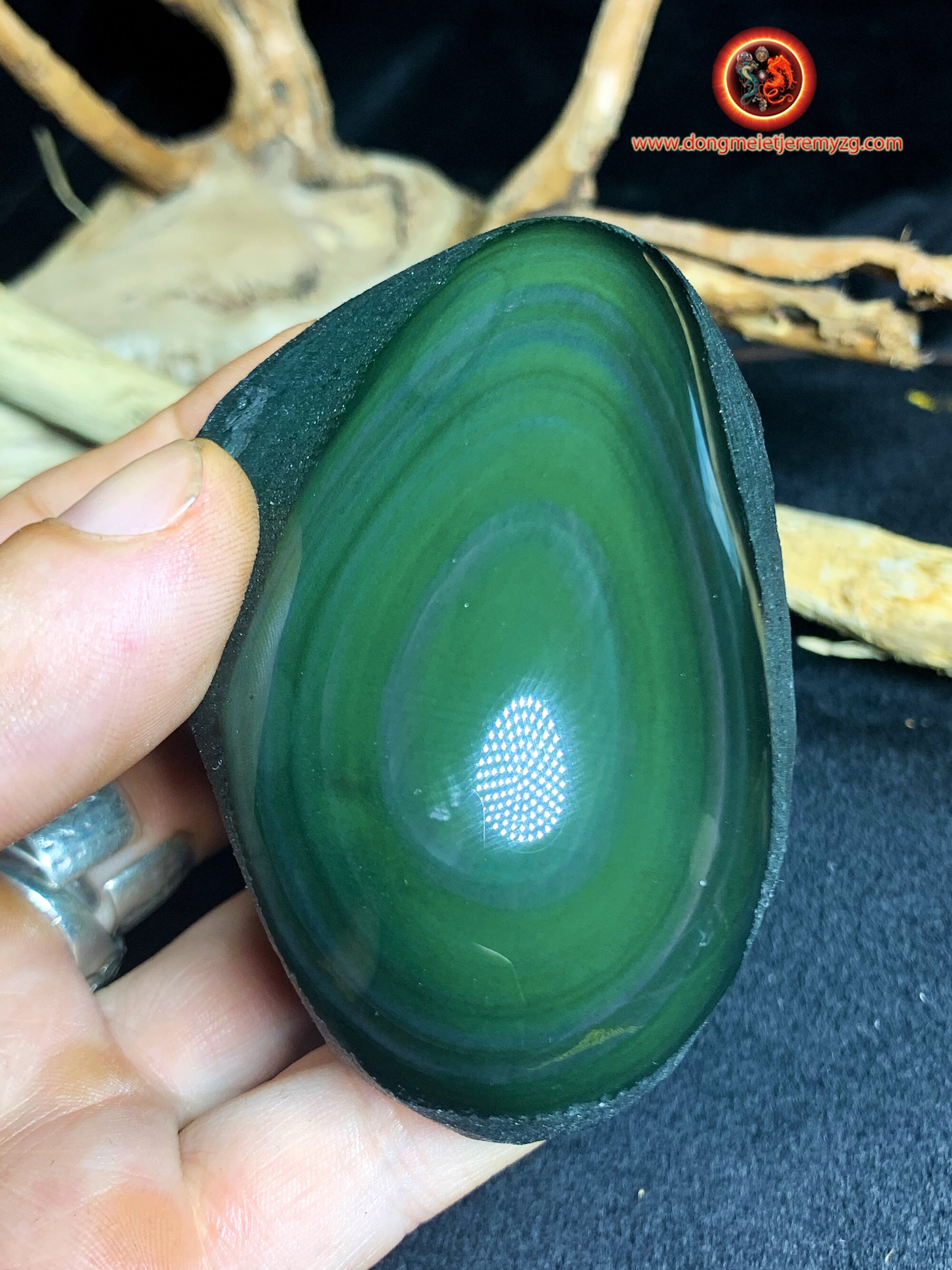 Forme Libre en Obsidienne Oeil Celeste. Semi Brute. 81/55/60 mm 0, 218 Kg. Obsidienne Naturelle Du M