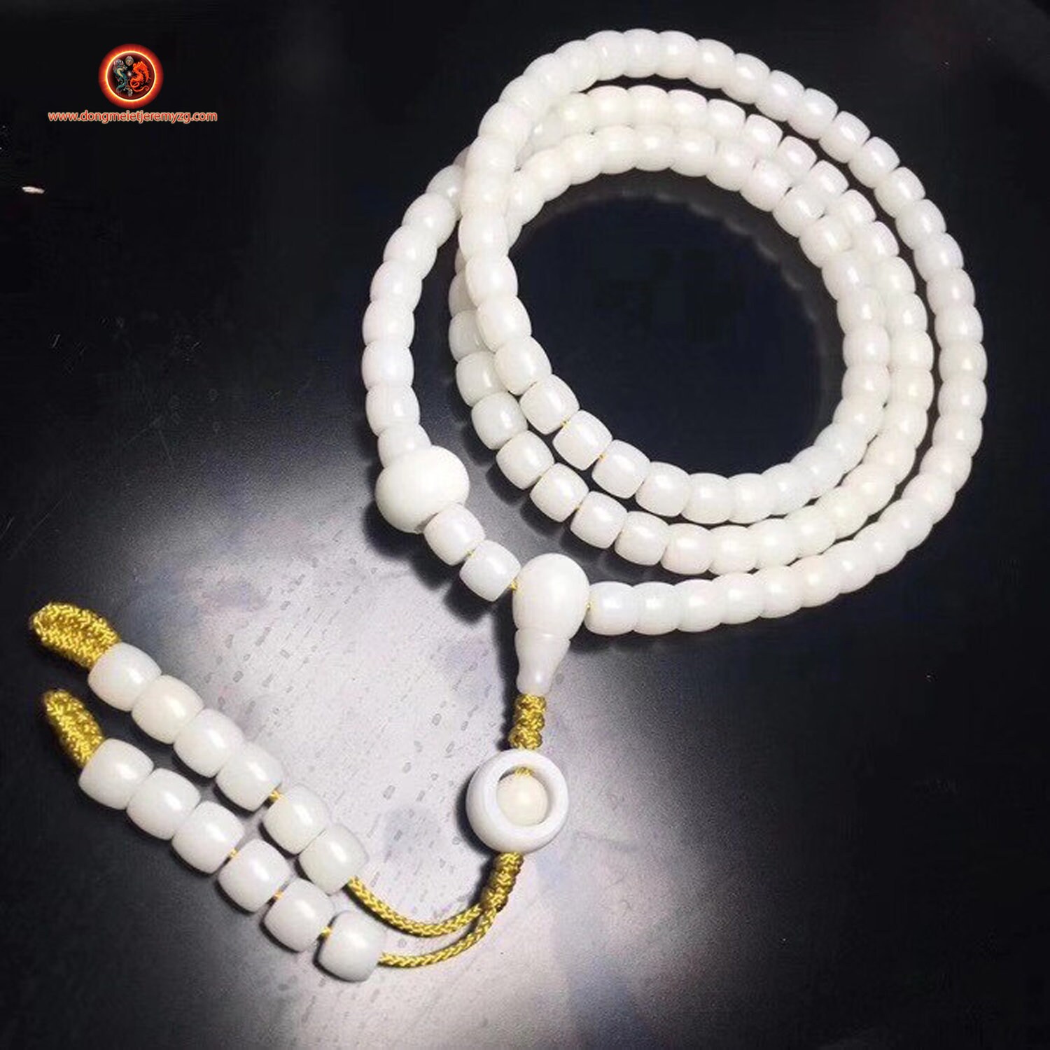 Mala, Chapelet Bouddhiste, 108 Perles de Racine Figuier Sacré, Arbre La Bodhi, Pipal, Ficus Religios