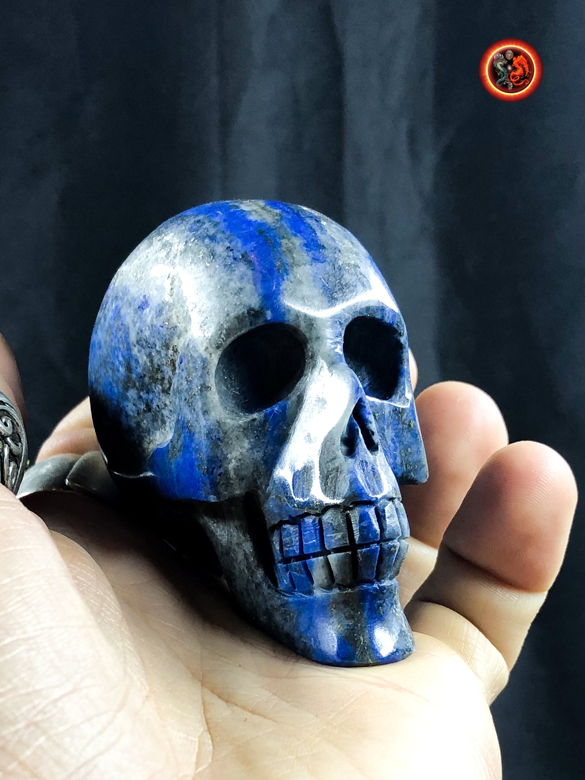 Crane de Cristal. Lapis Lazuli Naturel Garanti Sans Traitement. Entièrement Sculpté Artisanalement, 