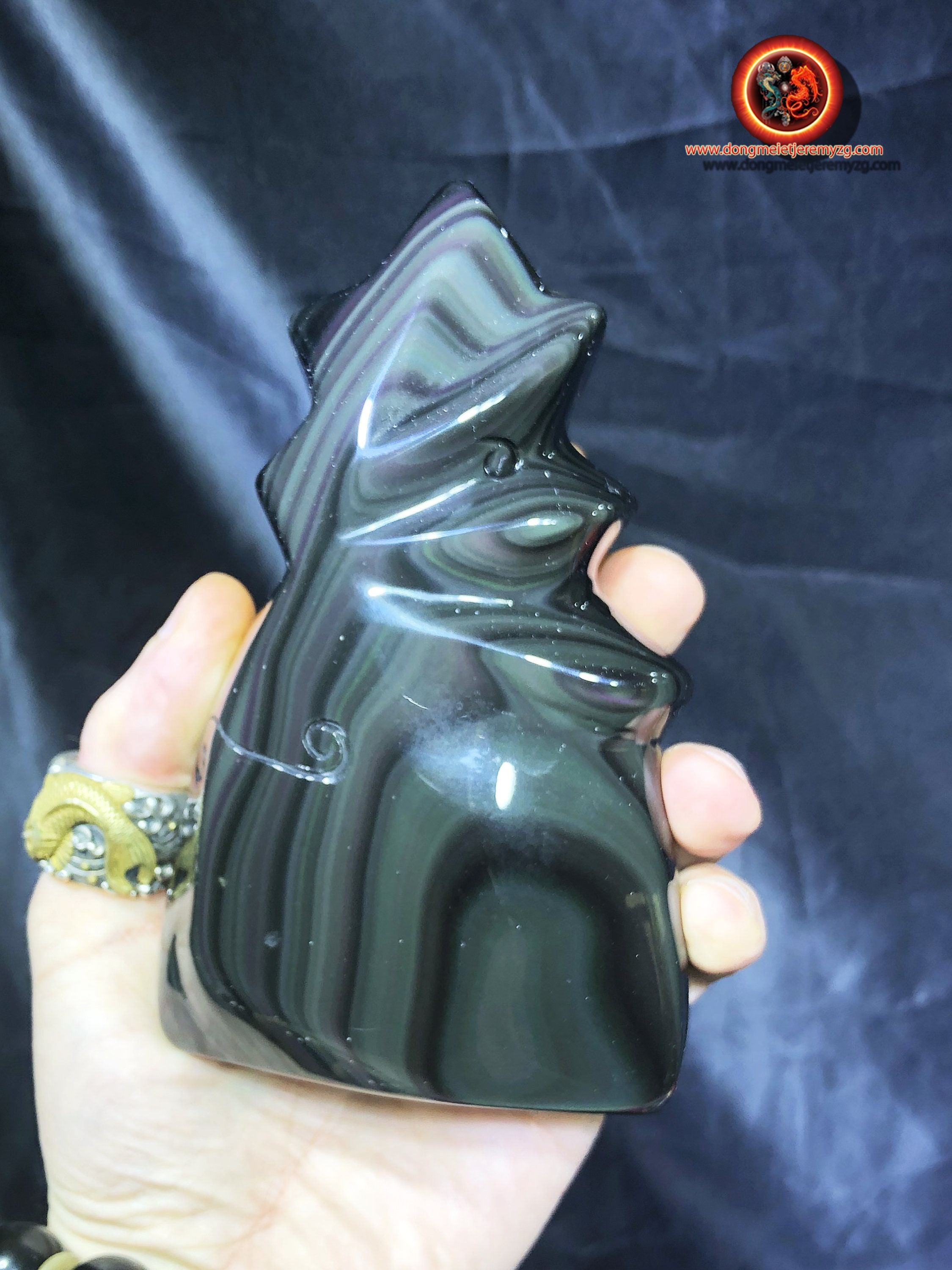 Exceptionnelle Flamme en Obsidienne Oeil Celeste Qualité A+