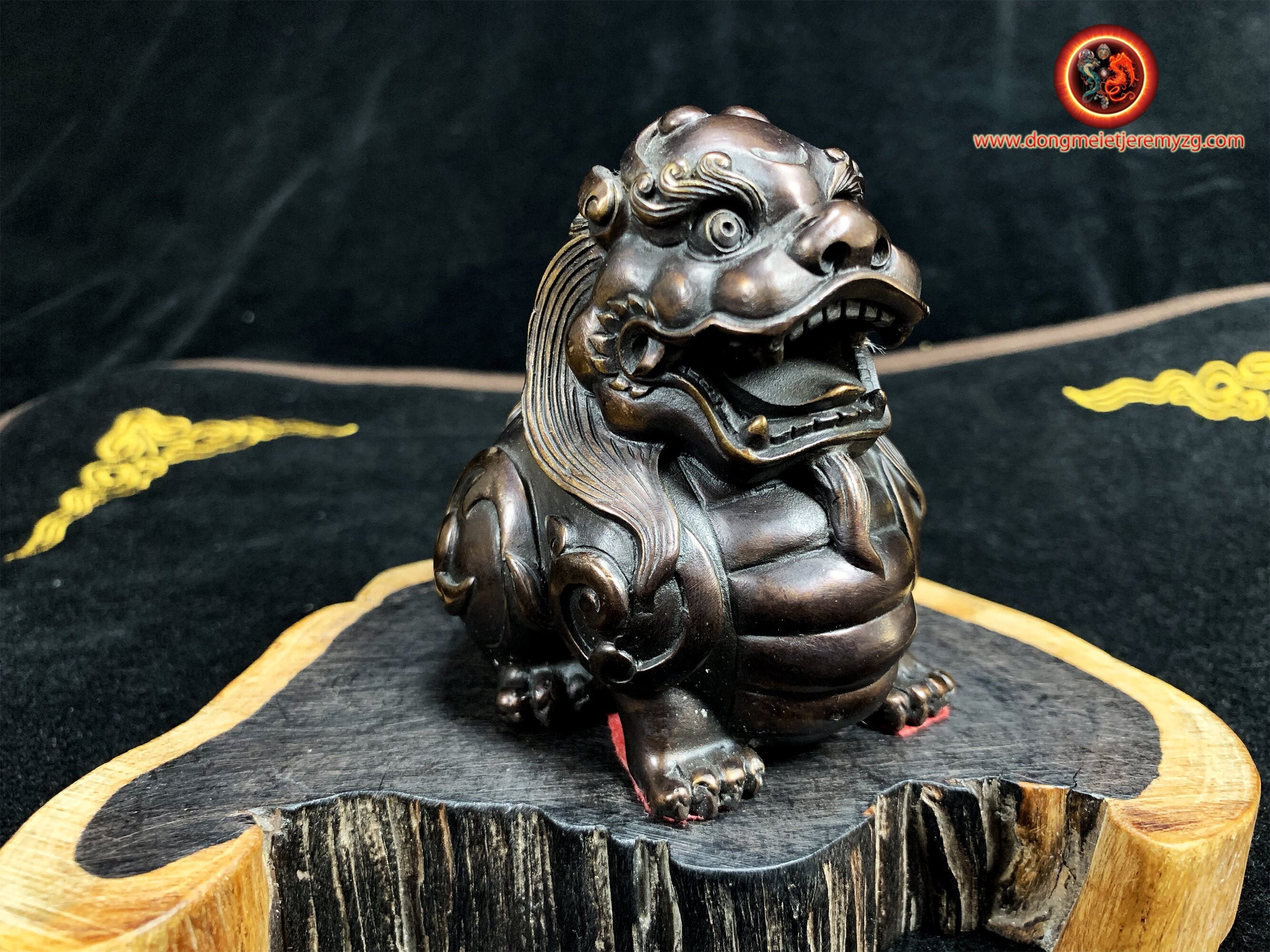 statuette Pixiu, Pi Yao en Bronze. Feng Shui. Porte Bonheur, Bonne Fortune, Circulation Du Qi, Prote