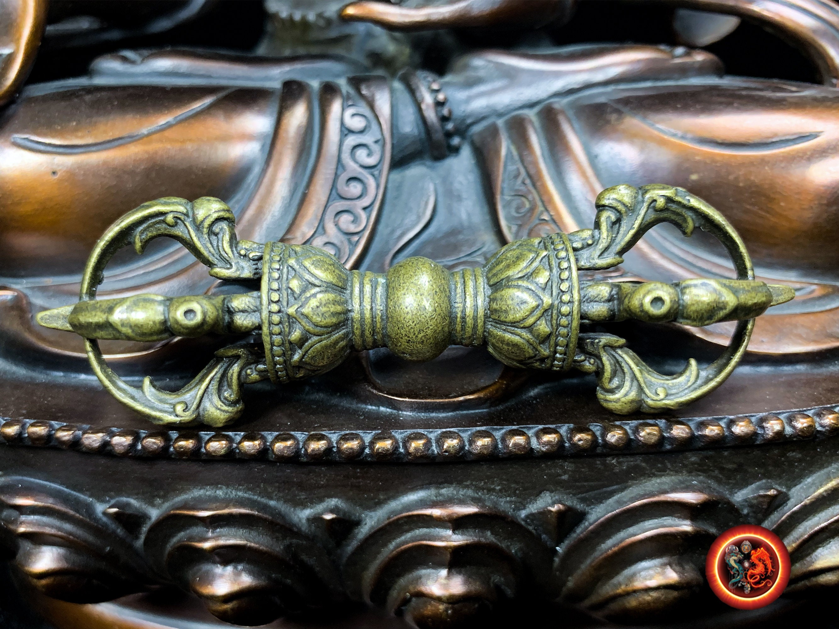 Vajra, Dorje en Bronze Objet Rituel Du Culte Bouddhisme Tibétain et Shingon Japonais, Ésotérique, Va