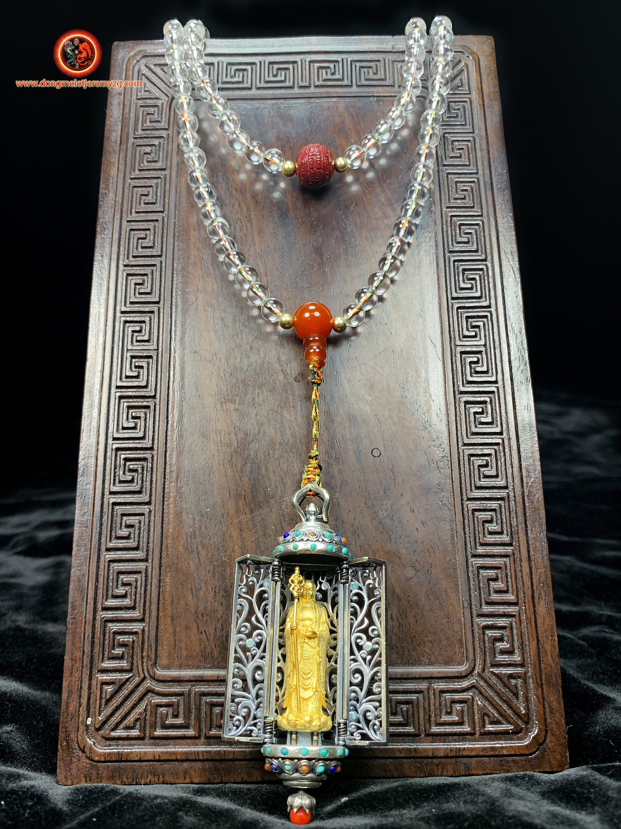 Mala Chapelet de Méditation et Prière Bouddhiste. Ghau, Autel Portatif Bodhisattva Jizo - Dizang. 10