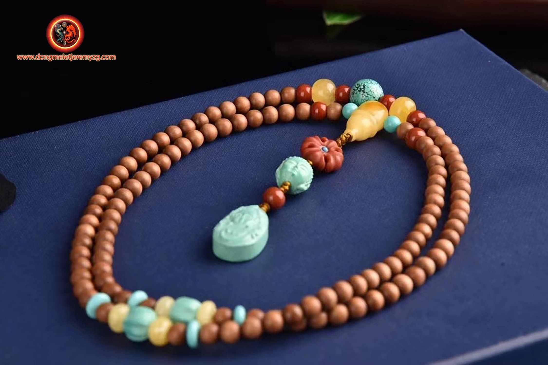 Mala, Chapelet de Prière Bouddhiste Haute Qualité, Pièce Rare. Santal Indien Qualité La Région Mysor