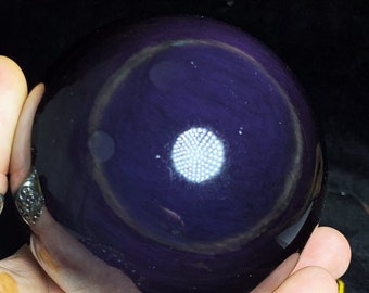 Large sphere in obsdian, obsidian eye celeste quality A. 1.092 kg 10 cm in diameter. Natural obsidian, Mexican obsidian.