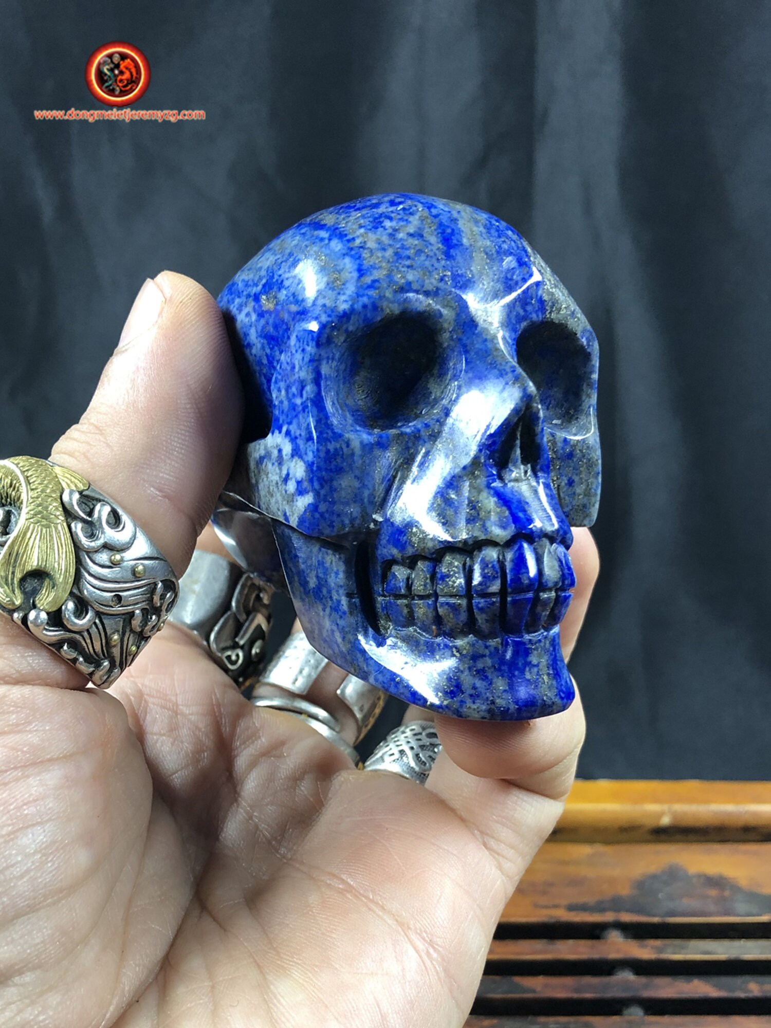 Crâne de Cristal en Lapis Lazuli Entièrement Réalisé à La Main Pièce Unique 7/6/4cm 0, 354Kg