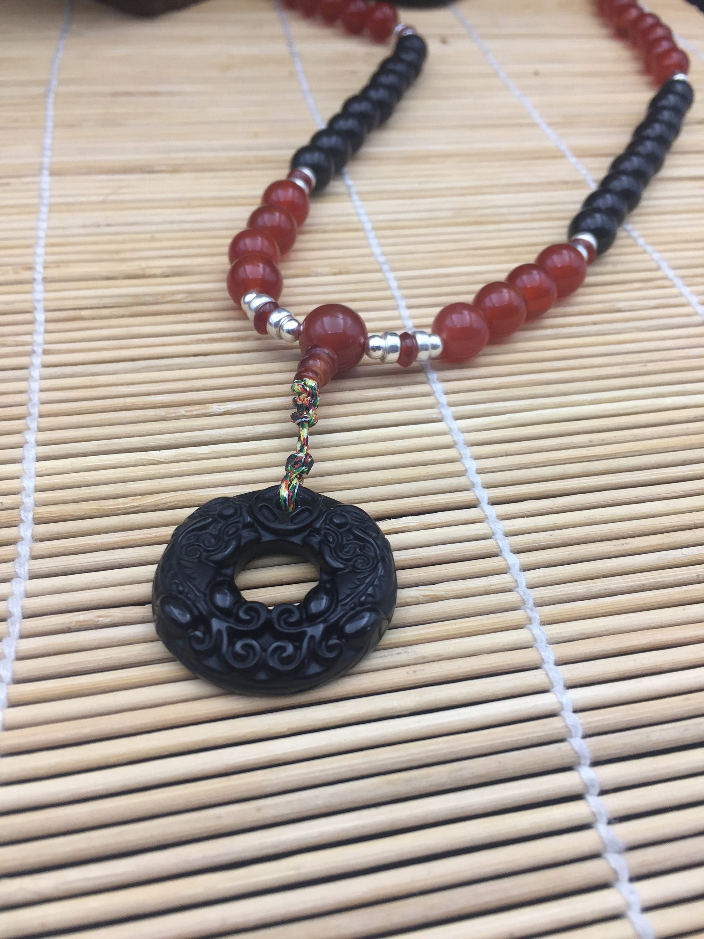 Obsidian Collar Celeste Eye Cornaline Silver 925/ 1000th. Etsy