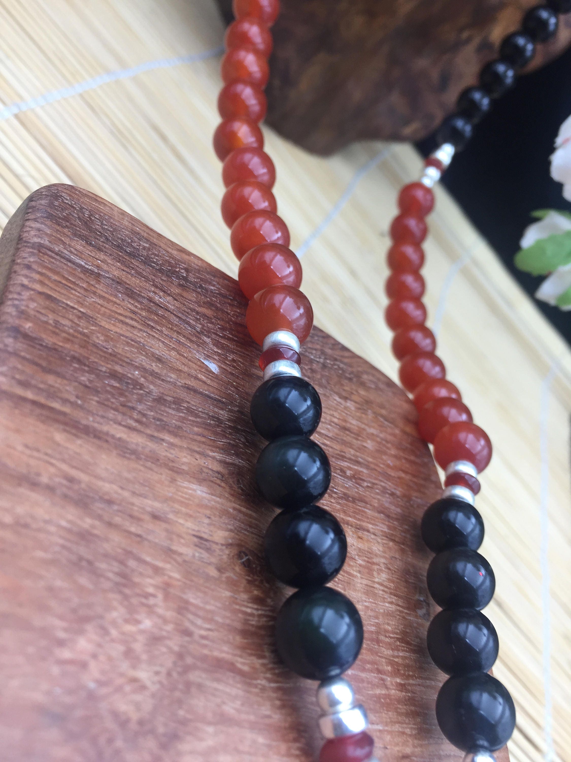 Obsidian Collar Celeste Eye Cornaline Silver 925/ 1000th. Etsy