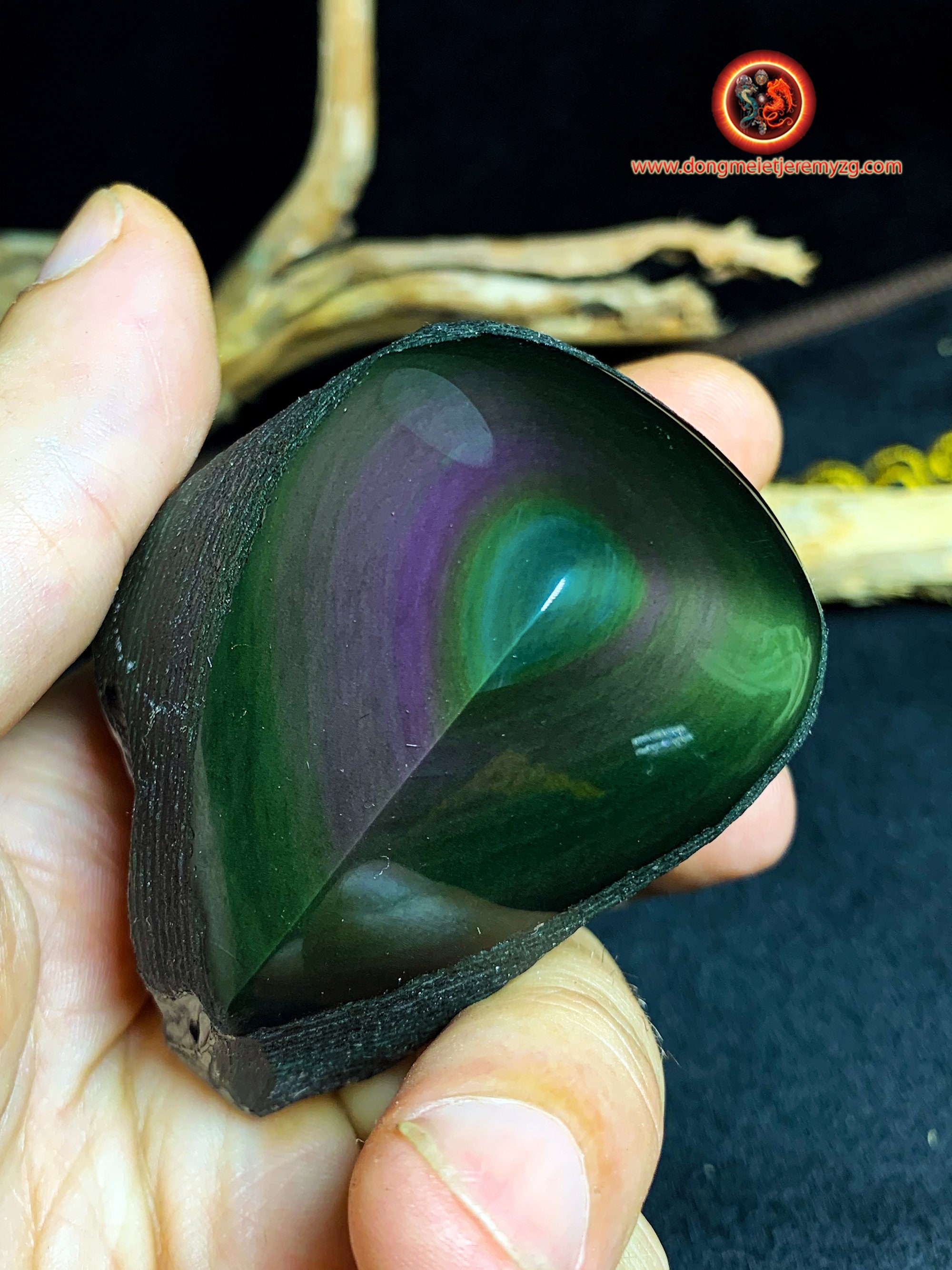 Forme Libre en Obsidienne Oeil Celeste. Semi Brute. 69/48/53 mm 0, 207 Kg. Obsidienne Celeste, Du Me