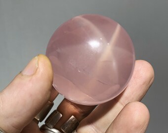 Sphere, starry pink quartz, astered pink quartz or pink aserized quartz. From Mozambique. natural pink quartz. 46mm in diameter