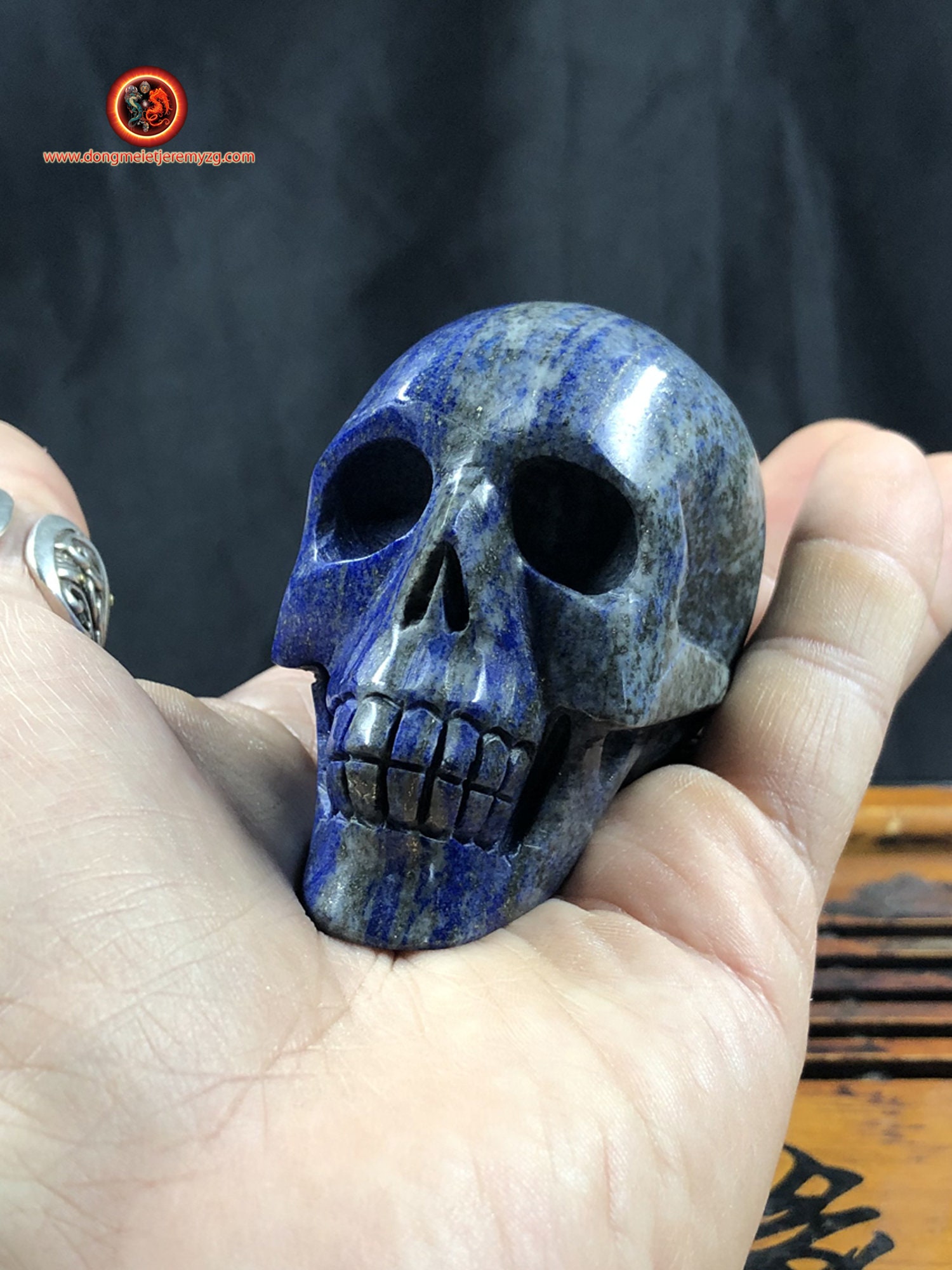 Crâne de Cristal en Lapis Lazuli Entièrement Réalisé à La Main Pièce Unique 6/6/3, 5cm 0, 249Kg