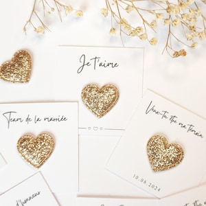 Glitter heart pins, personalized bachelorette party gifts, birthday, wedding, mistress, Mother's Day, Valentine's Day.