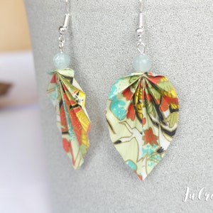 Origami leaf earrings