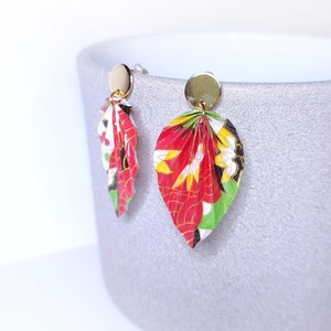 Origami leaf earrings