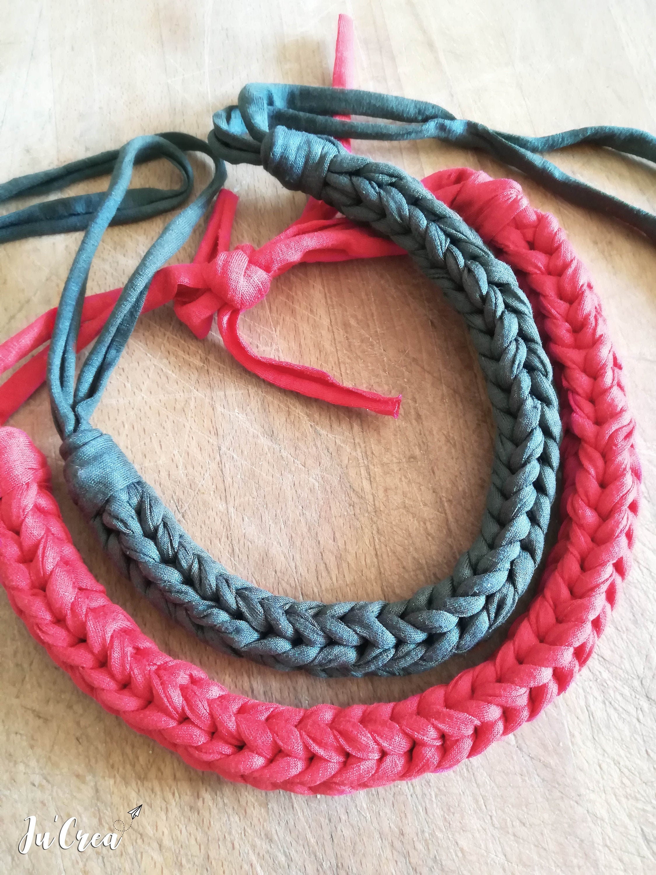 Collier Trapilho Zpagetti en Coton Zero Dechet T-Shirt Recyclé