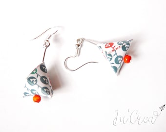 Origami earrings geometric triangle