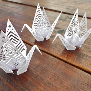 Origami kraanvogels decoratie papier snijden geometrische kant kirigami