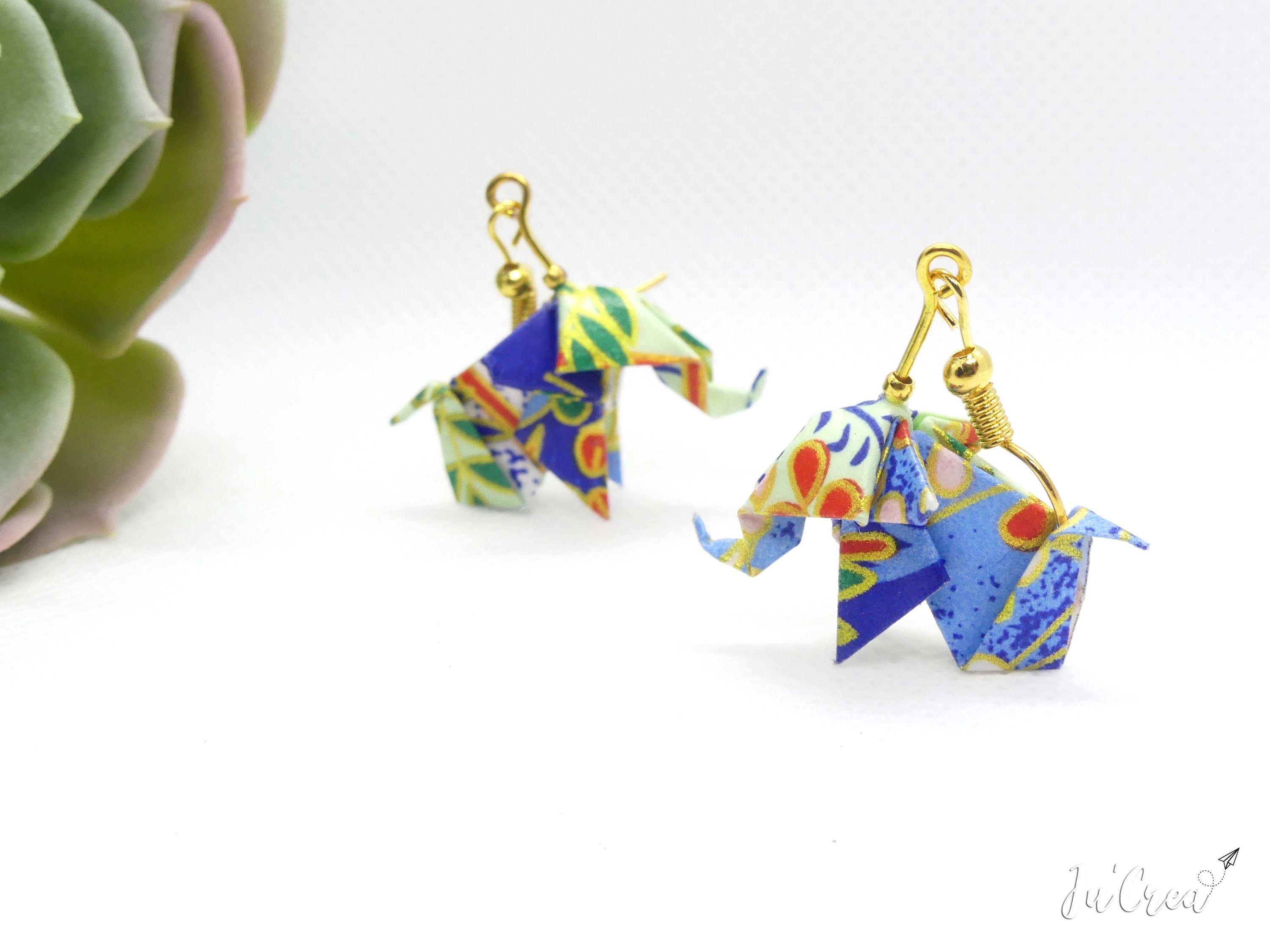 Boucles D'oreilles Pendantes éléphants - Dorées - Neuf Sans Emballage