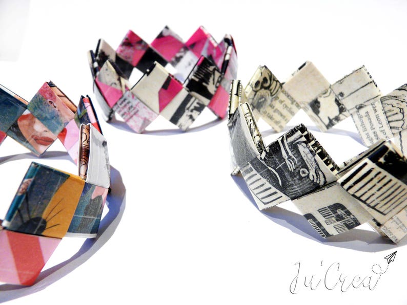 Set parure necklace and bracelet origami geometric purple tones