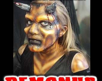 Demon Full Face Latex Prosthetic "DEMONUS" created by DRK Studios