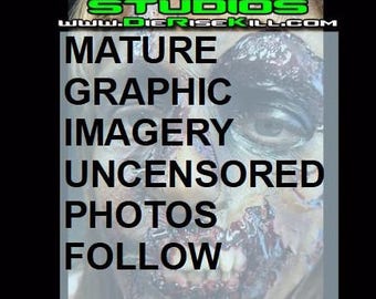 Zombie Half Face Latex Prosthetic "ZELVIS" created by DRK Studios