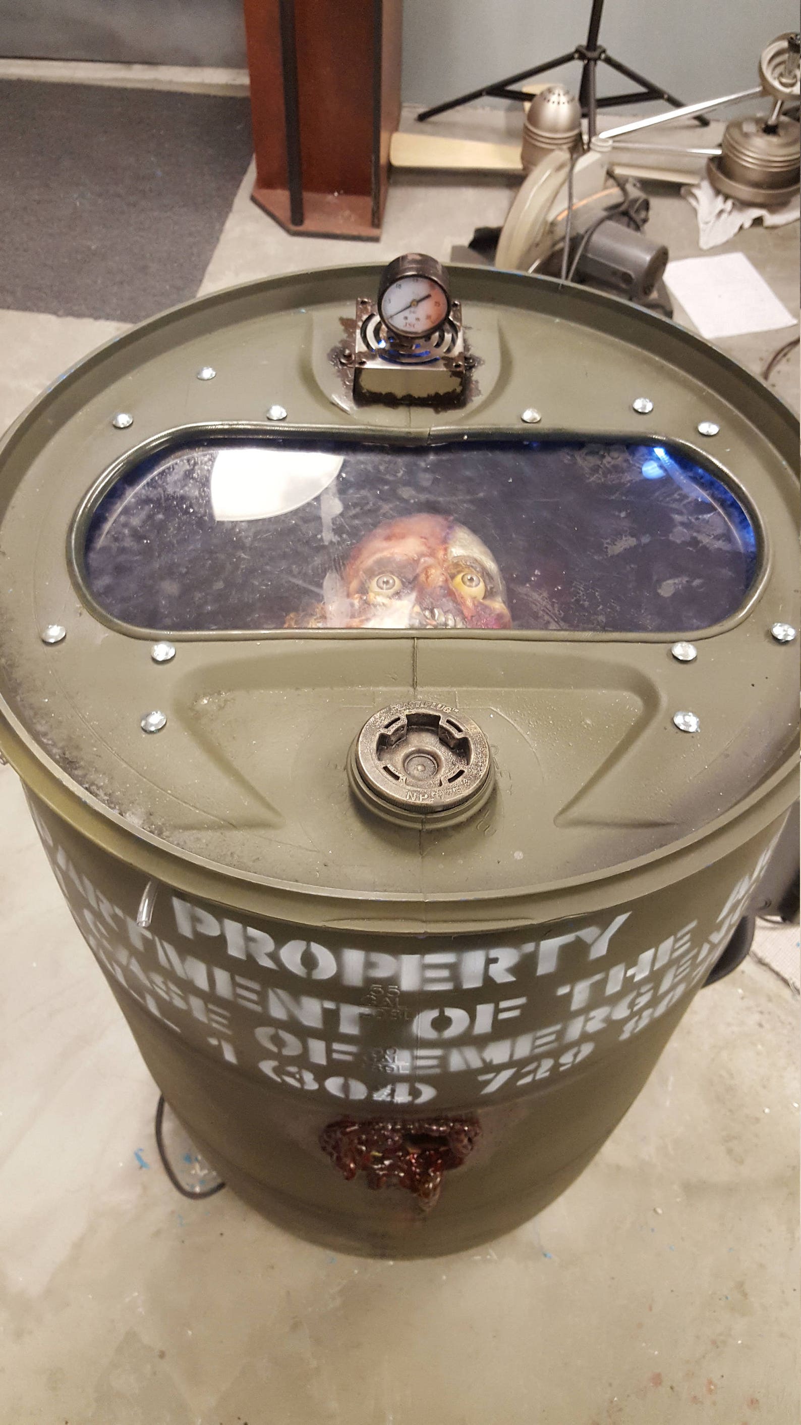 Return of the Living Dead inspired Zombie Containment Drum Etsy