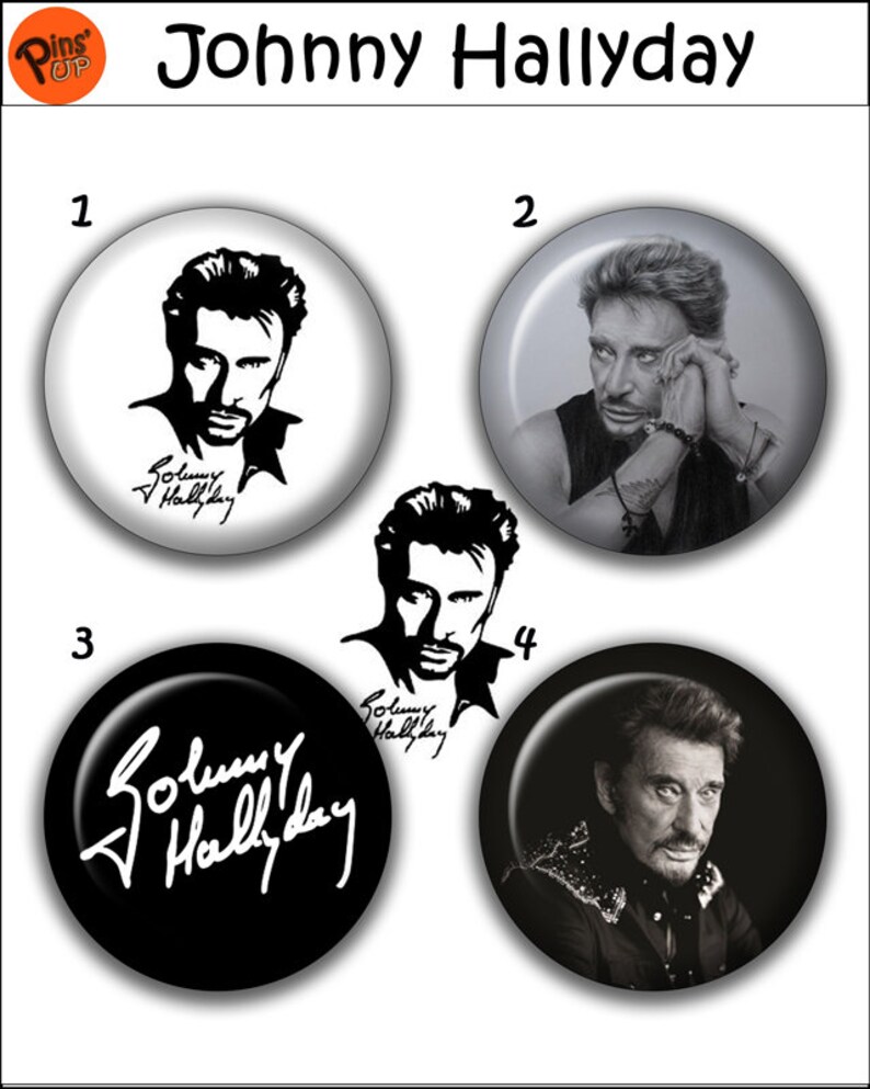 Collection 4 Pin//Button//Badge /'Julien Doré/' Ø32mm//1,25/"