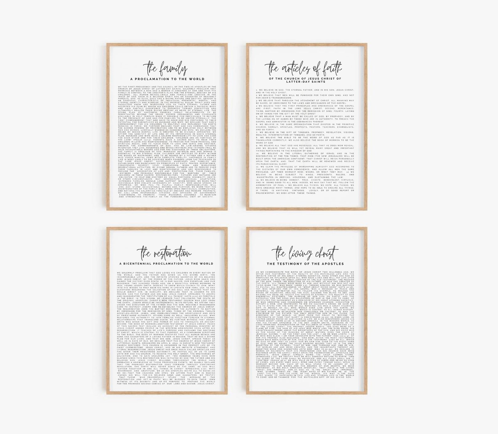 Restoration Proclamation, the Family Proclamation to the World, the ...