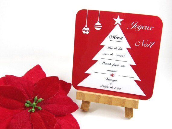 Christmas Menu Under Custom Glass Custom Christmas Table Etsy