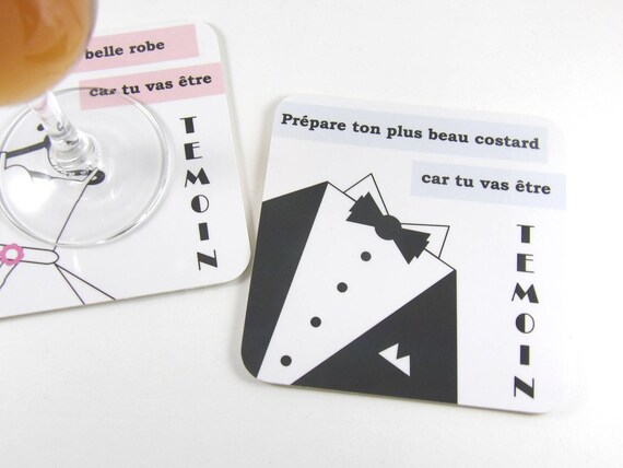 Cadeau Original Demande Temoin Homme Mariage Dessous De Verre Etsy