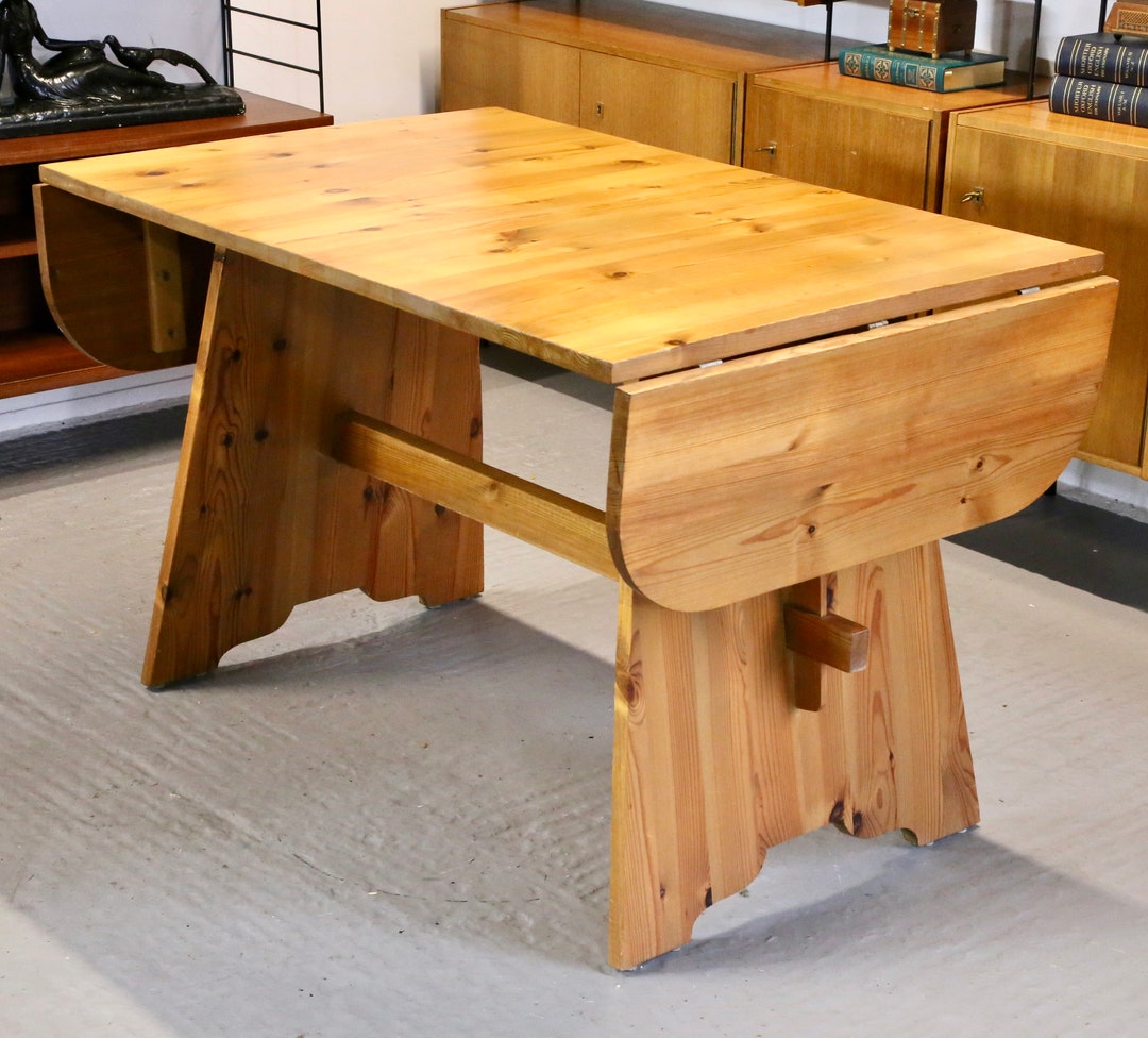 Goran Malmvall Style Swedish Mid century Modern Sculptural Pine Dining Table Etsy