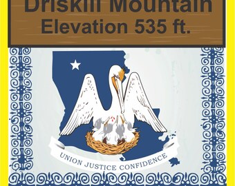 Driskill Mountain, Louisiana - High Point Sticker