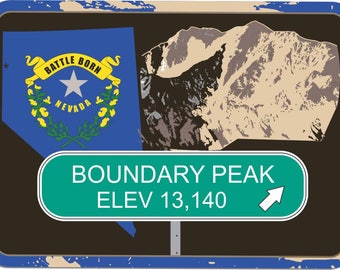 Boundary Peak, Nevada - High Point Sticker