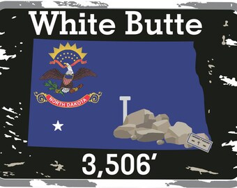 White Butte, North Dakota - High Point Sticker
