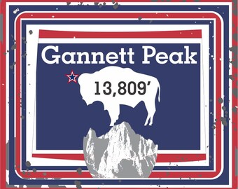 Gannett Peak, Wyoming - High Point Sticker