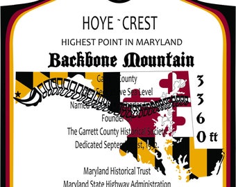 Backbone Mountain, Maryland - High Point Sticker