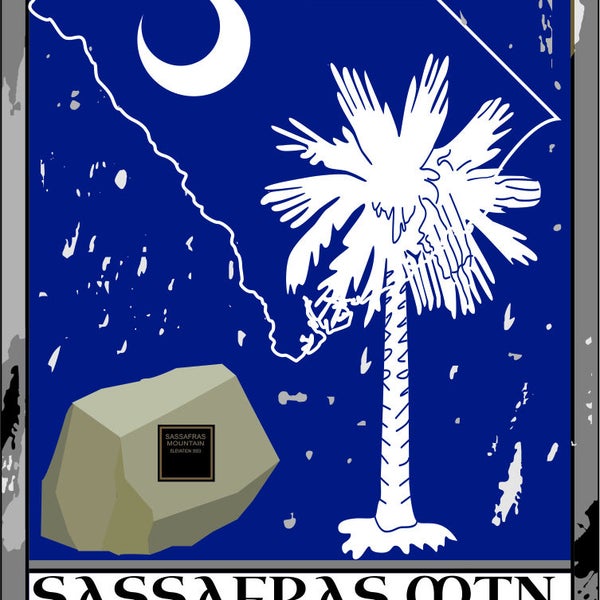 Sassafras Mountain, South Carolina - High Point Sticker