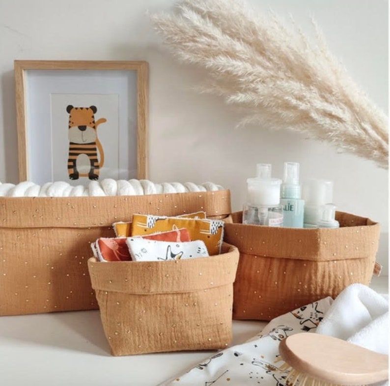 Set of 3 storage baskets / diaper basket / baby room baskets image 2