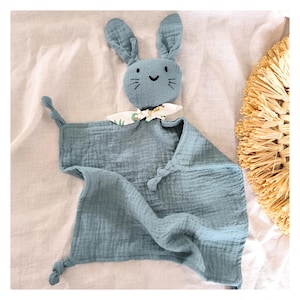 Rabbit comforter/ Cotton gauze comforter/ Green comforter/ Personalized comforter