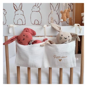Pajama storage / Comforter storage / Customizable pajama storage / Baby bed storage / Baby bed organizer