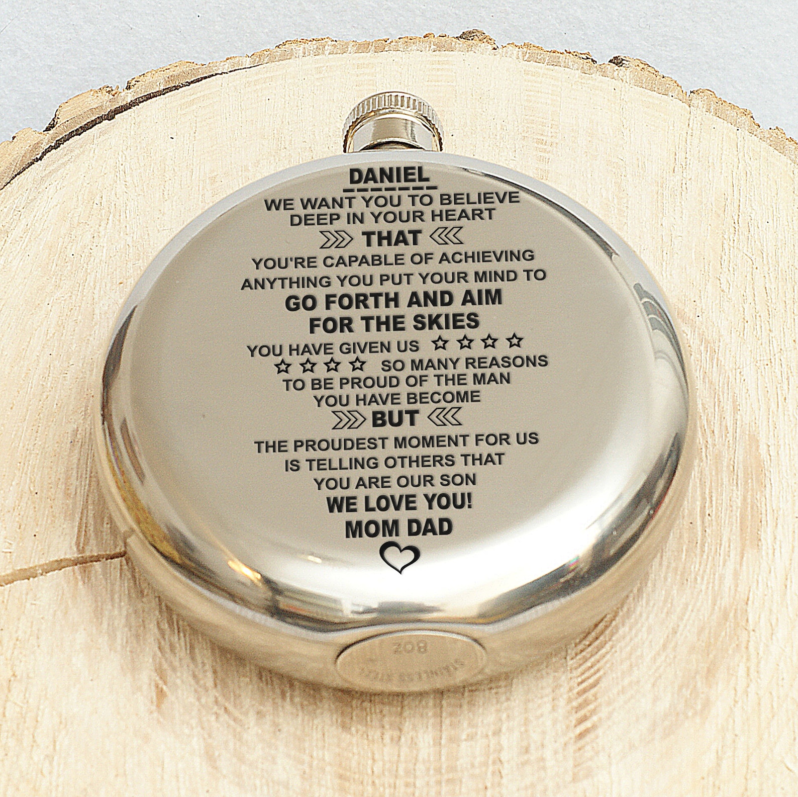 To my son gift Father son gift Custom Engraved Flask birthday Etsy