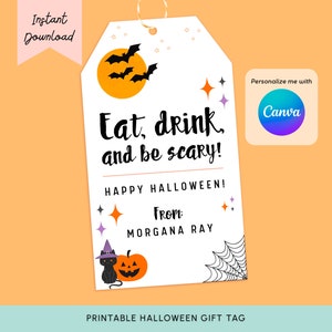 Halloween Favor Tags | Printable Halloween Tags, Trick or Treat Favor Tags, Personalized Favor Tags, Boo Gift Tags, Treat Bags, Party Favors