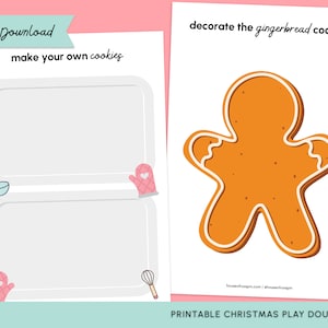 Christmas Play Dough Mats, Printable Holiday Dough Activity Mats, Winter Play Doh Mats, Play Dough Activities, Toddler and Pre-K Homeschool