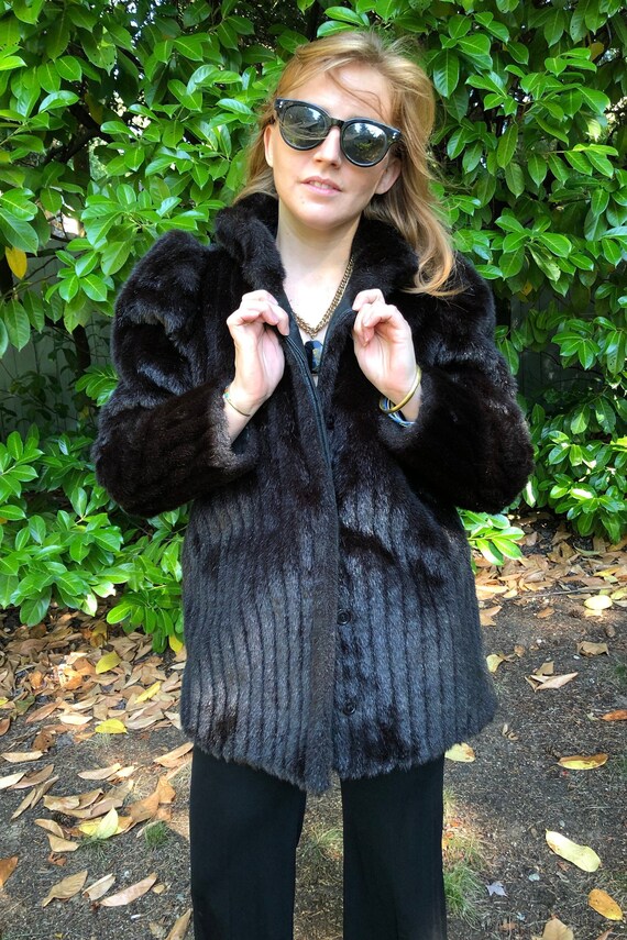 Black Faux Fur Coat, White Stag