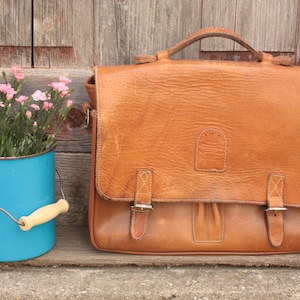 Sac d'école vintage en cuir, sac d'école, sac en cuir, porte-documents, sac de bureau