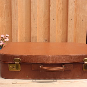 vintage leather suitcase old retro travel suitcase luggage