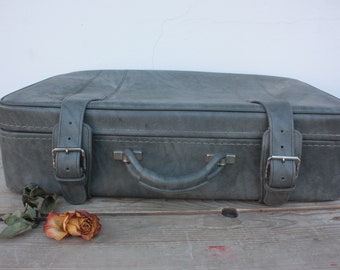 grande valise grise années 70 vintage 70